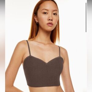 ARITZIA BABATON blush pink sculpt knit sweetheart tank